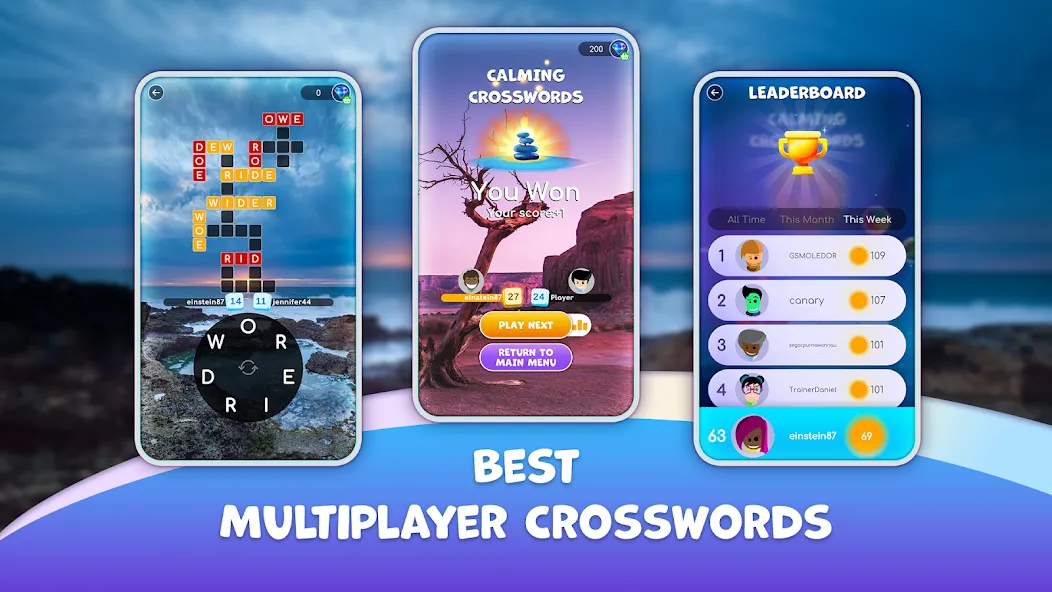 Скачать взломанную Calming Crosswords Word Puzzle  [МОД Все открыто] — последняя версия apk на Андроид screen 3