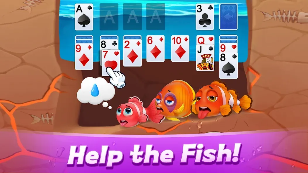 Взломанная Solitaire 3D Fish  [МОД Все открыто] — полная версия apk на Андроид screen 1