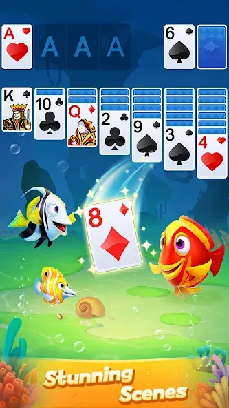 Взломанная Solitaire 3D Fish  [МОД Все открыто] — полная версия apk на Андроид screen 4