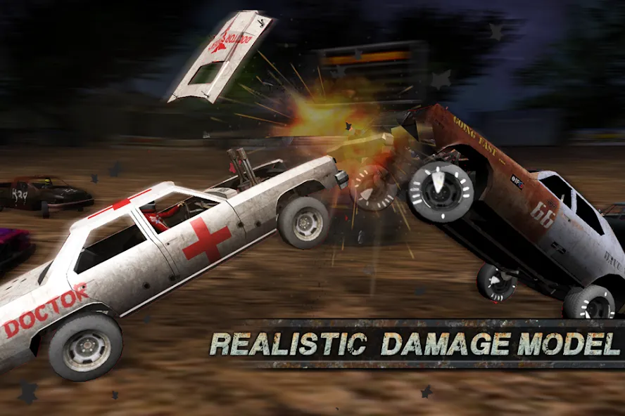 Взломанная Demolition Derby: Crash Racing (Демолиция Дерби)  [МОД Unlocked] — последняя версия apk на Андроид screen 1