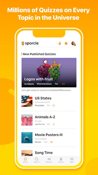 Скачать взлом Sporcle (Споркл)  [МОД Unlocked] — последняя версия apk на Андроид screen 1