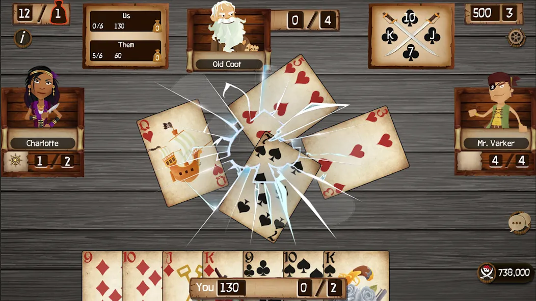 Скачать взломанную Spades Cutthroat Pirates (Спейдс Каттхроат Пирейтс)  [МОД Все открыто] — последняя версия apk на Андроид screen 1