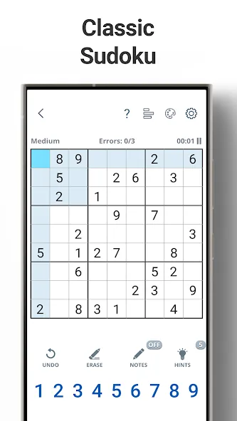 Скачать взлом Sudoku Levels: Daily Puzzles  [МОД Бесконечные деньги] — последняя версия apk на Андроид screen 1