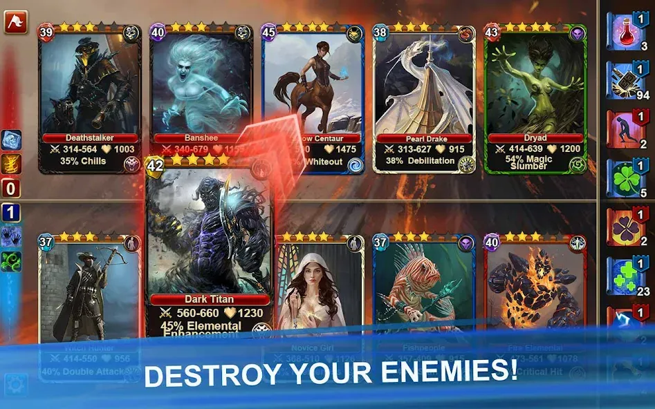 Взлом Blood of Titans: Card Battle  [МОД Unlocked] — полная версия apk на Андроид screen 1