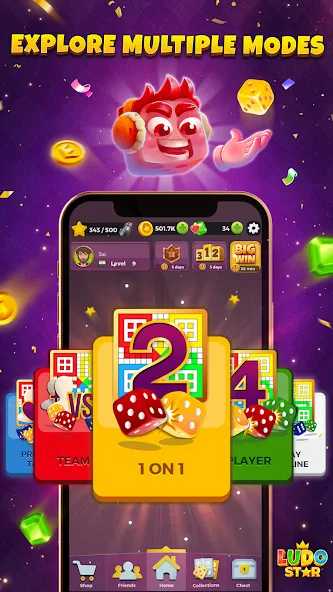 Взломанная Ludo STAR: Online Dice Game (Лудо СТАР)  [МОД Menu] — стабильная версия apk на Андроид screen 5