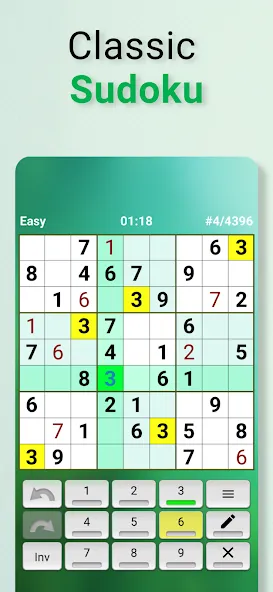 Скачать взломанную Sudoku offline (Судоку оффлайн)  [МОД Mega Pack] — последняя версия apk на Андроид screen 1