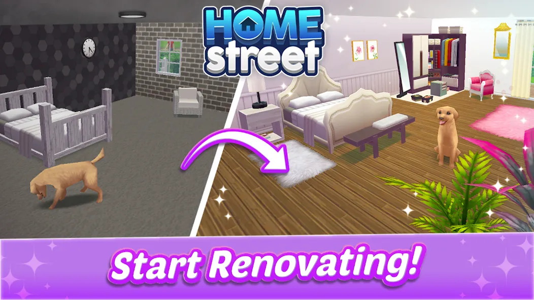 Скачать взлом Home Street — Dream House Sim  [МОД Меню] — полная версия apk на Андроид screen 2