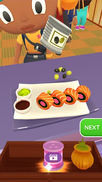 Скачать взлом Sushi Roll 3D — Cooking ASMR (Суши Ролл 3D)  [МОД Mega Pack] — полная версия apk на Андроид screen 3