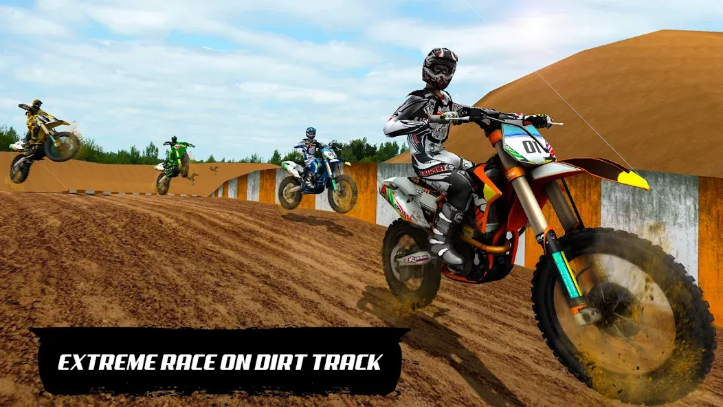 Скачать взлом Motocross Dirt Bike Champions (Мотокросс Чемпионы Грязевых Мотоциклов)  [МОД Mega Pack] — последняя версия apk на Андроид screen 1