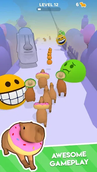 Скачать взломанную Capybara Rush (Капибара Раш)  [МОД Mega Pack] — последняя версия apk на Андроид screen 2