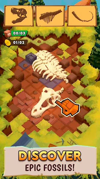 Скачать взломанную Dino Quest 2: Dinosaur Fossil (Дино Квест 2)  [МОД Все открыто] — полная версия apk на Андроид screen 1