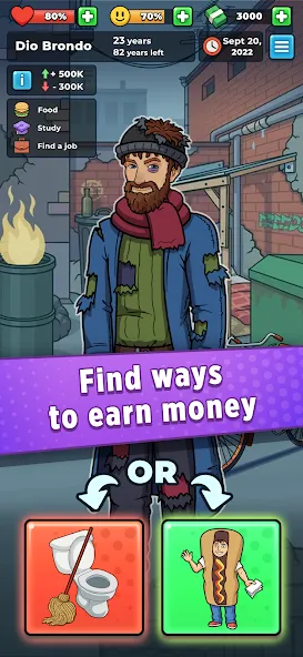 Взлом Hobo Life: Business Simulator  [МОД Много денег] — полная версия apk на Андроид screen 3