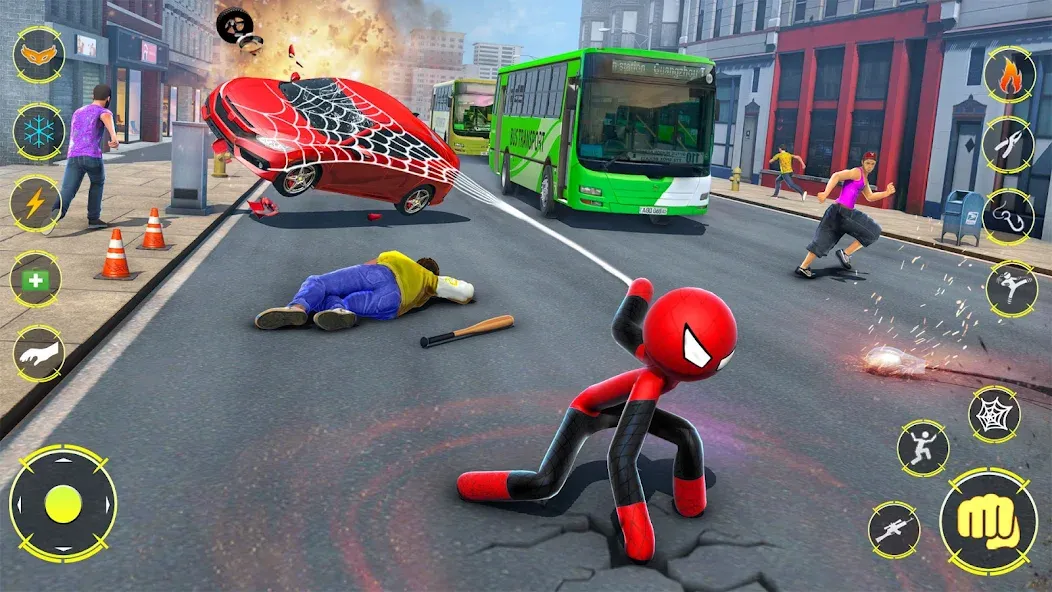 Скачать взломанную StickMan Rope Hero Spider Game (Стикмен Роуп Хиро Спайдер Гейм)  [МОД Unlocked] — последняя версия apk на Андроид screen 3