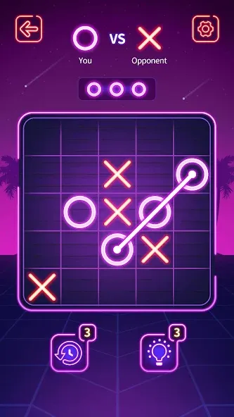 Взломанная Tic Tac Toe — Offline XOXO (Тиктактое)  [МОД Много монет] — полная версия apk на Андроид screen 1