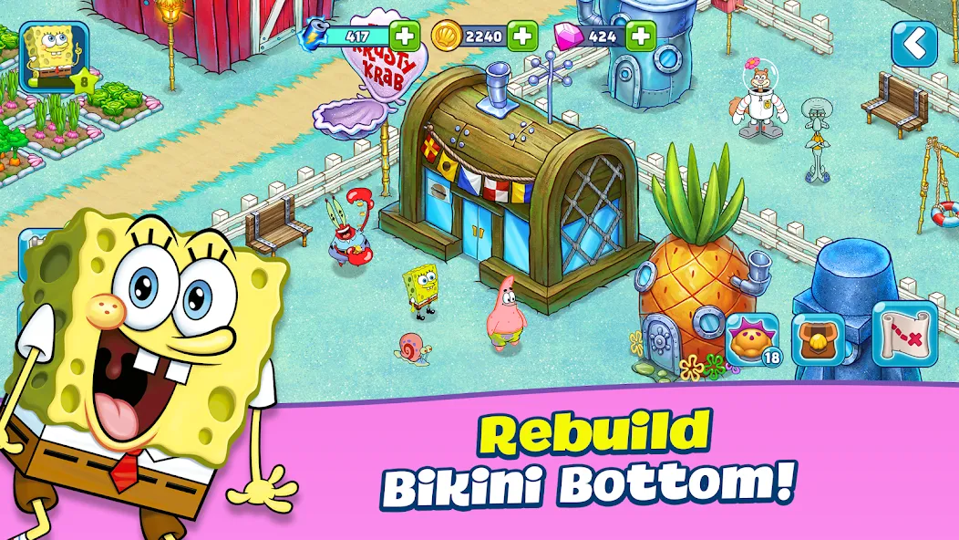 Взлом SpongeBob Adventures: In A Jam (Спанч Боб приключения)  [МОД Все открыто] — последняя версия apk на Андроид screen 1