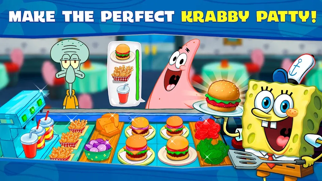 Взломанная SpongeBob: Krusty Cook-Off  [МОД Mega Pack] — последняя версия apk на Андроид screen 2