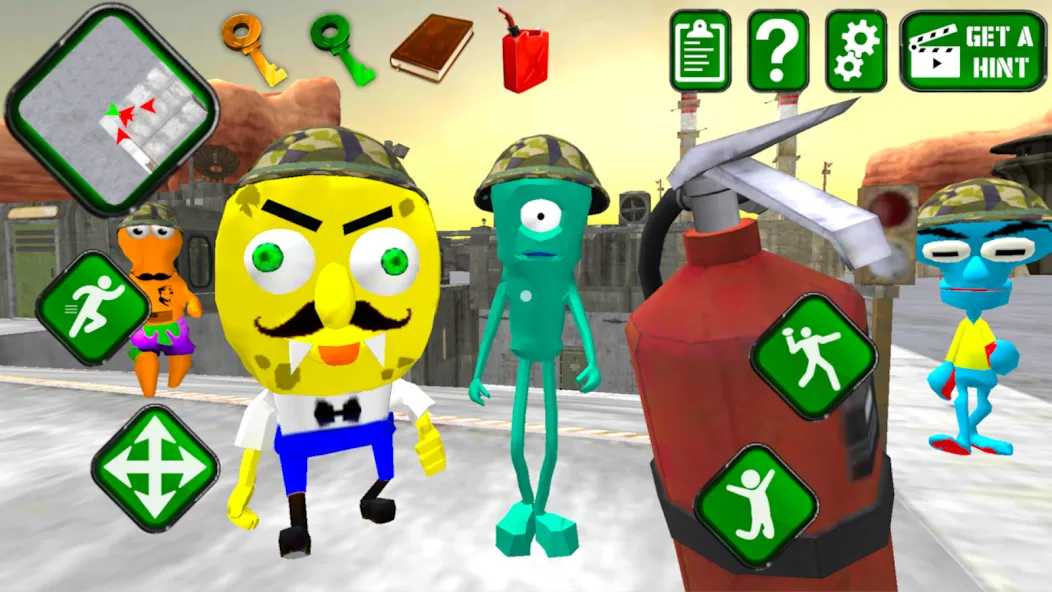 Взломанная Sponge Area 51. Neighbor Alien  [МОД Все открыто] — стабильная версия apk на Андроид screen 2