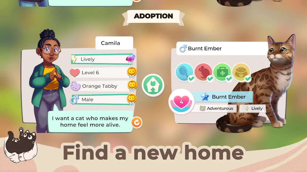 Взломанная Cat Rescue Story: Pet Shelter (Кэт Рескью Стори)  [МОД Все открыто] — последняя версия apk на Андроид screen 5