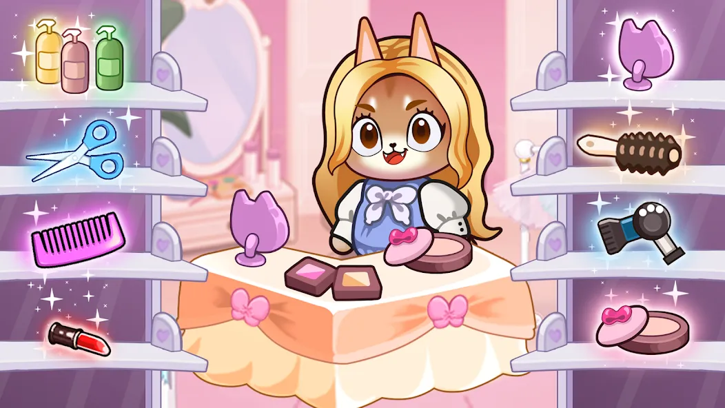 Взломанная Idle Cat Makeover: Hair Salon  [МОД Бесконечные монеты] — стабильная версия apk на Андроид screen 1