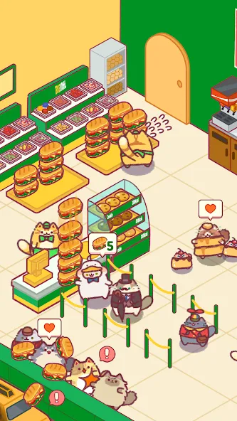 Скачать взломанную Cat Snack Bar: Cute Food Games (Кэт Снэк Бар)  [МОД Меню] — последняя версия apk на Андроид screen 2