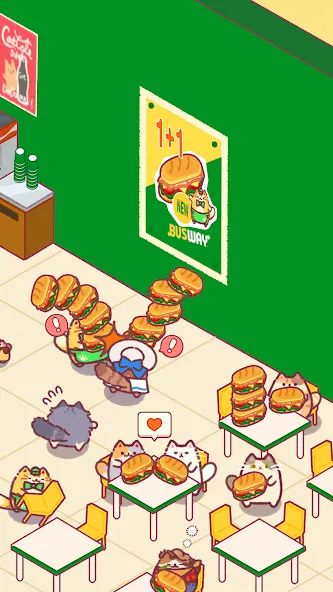 Скачать взломанную Cat Snack Bar: Cute Food Games (Кэт Снэк Бар)  [МОД Меню] — последняя версия apk на Андроид screen 3