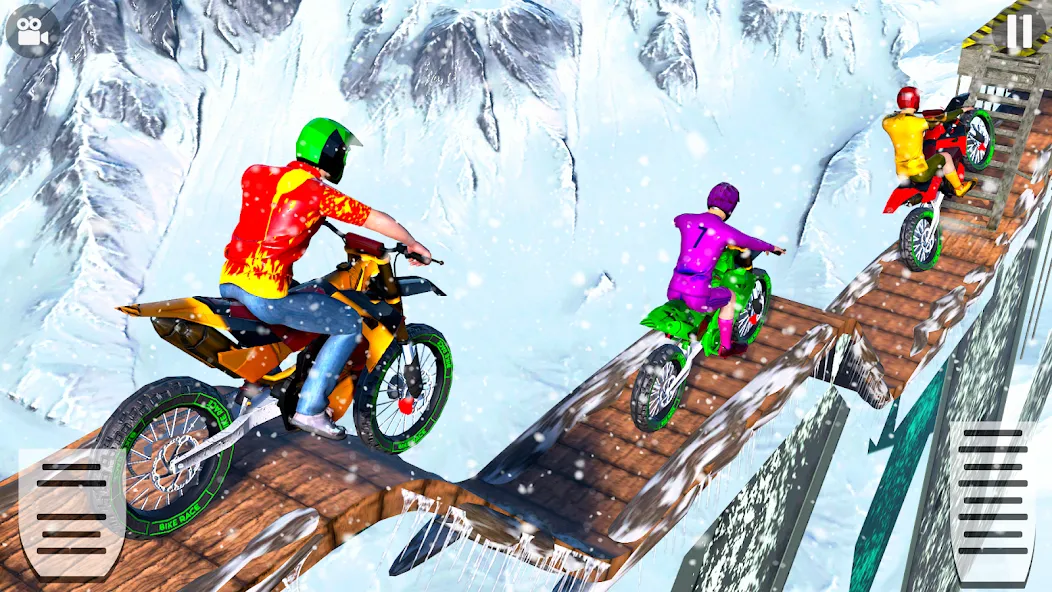 Скачать взлом Snow Tricky Bike Stunt Race 3D  [МОД Все открыто] — последняя версия apk на Андроид screen 4