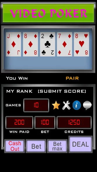 Скачать взломанную Video Poker (Видео Покер)  [МОД Меню] — стабильная версия apk на Андроид screen 1