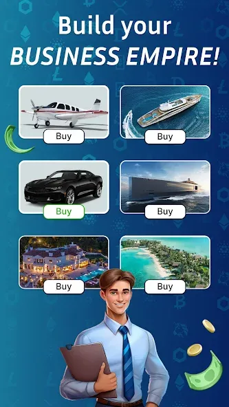 Взломанная Business Empire: RichMan (Бизнес Империя)  [МОД Mega Pack] — последняя версия apk на Андроид screen 1