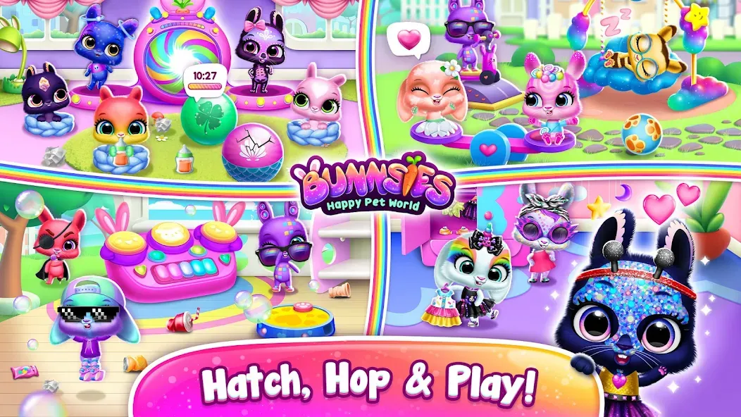 Скачать взломанную Bunnsies — Happy Pet World (Баннсиз)  [МОД Много денег] — стабильная версия apk на Андроид screen 3