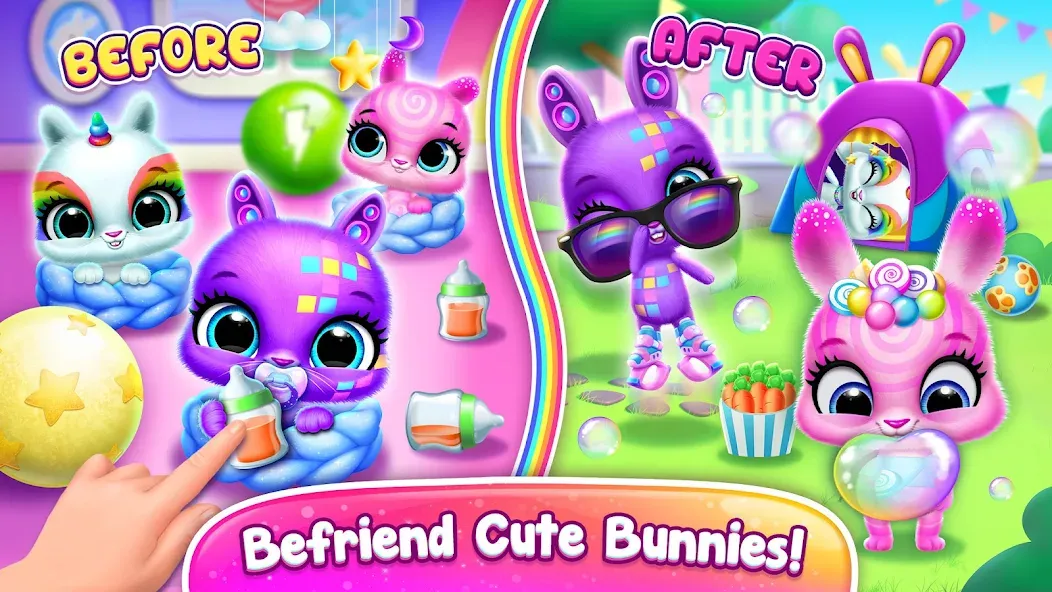 Скачать взломанную Bunnsies — Happy Pet World (Баннсиз)  [МОД Много денег] — стабильная версия apk на Андроид screen 5