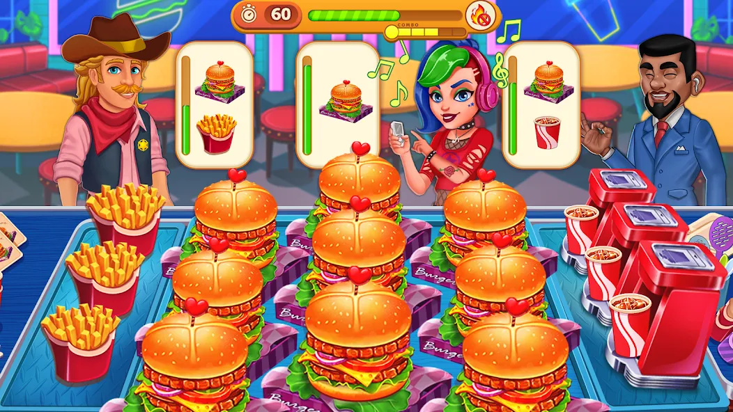 Скачать взломанную Cooking Max: Restaurant Games (Кукинг Макс)  [МОД Menu] — стабильная версия apk на Андроид screen 4