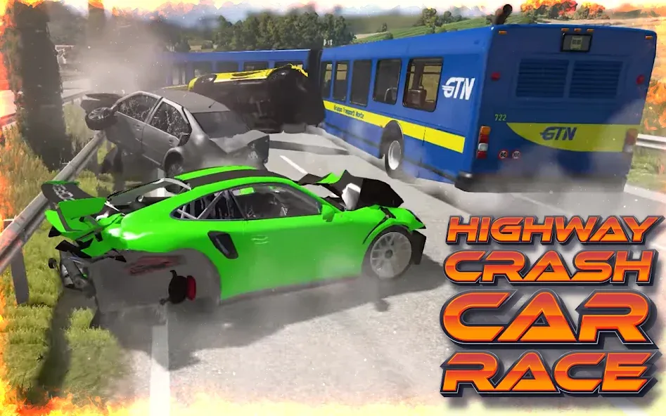 Взломанная Highway Crash Car Race  [МОД Unlocked] — полная версия apk на Андроид screen 3