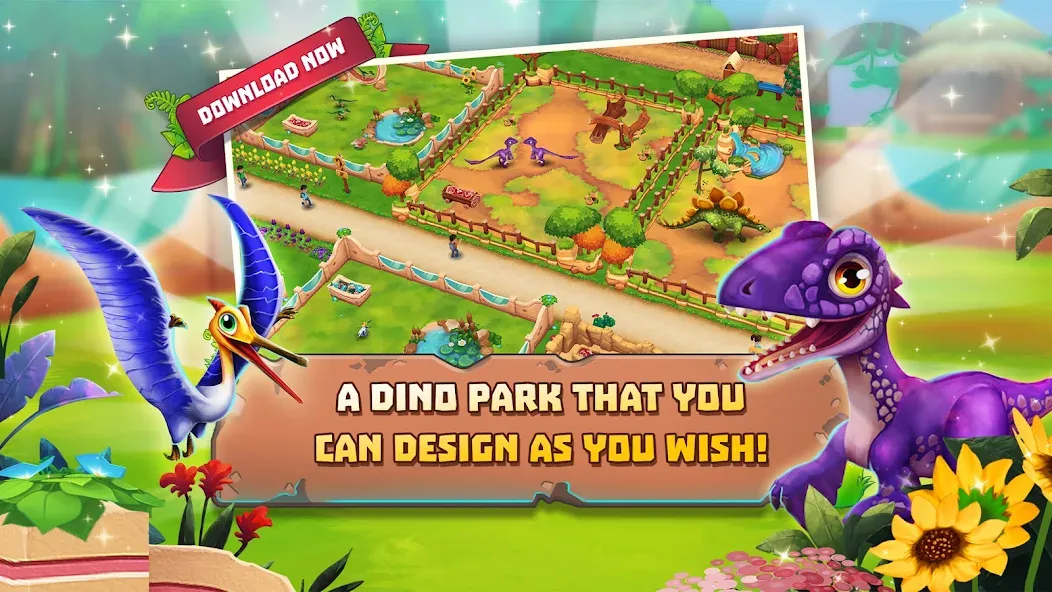 Скачать взлом Dinosaur Park – Primeval Zoo (Динозавровый парк)  [МОД Mega Pack] — стабильная версия apk на Андроид screen 1