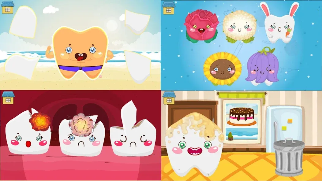 Скачать взлом Funny Teeth kids dentist care!  [МОД Бесконечные монеты] — полная версия apk на Андроид screen 1