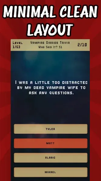 Скачать взлом Vampire Diaries Quiz Trivia (Вампирские дневники викторина виктрия)  [МОД Много монет] — последняя версия apk на Андроид screen 2