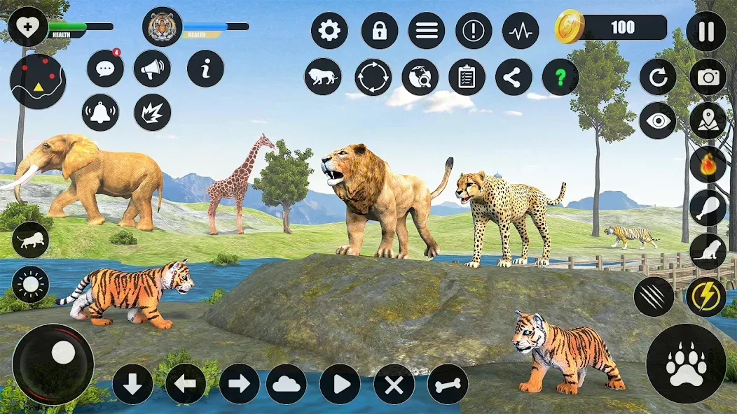 Скачать взломанную Tiger Simulator Animal Games (Тигровый симулятор  игры с животными)  [МОД Много денег] — стабильная версия apk на Андроид screen 1