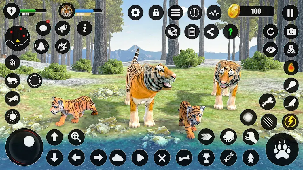 Скачать взломанную Tiger Simulator Animal Games (Тигровый симулятор  игры с животными)  [МОД Много денег] — стабильная версия apk на Андроид screen 2