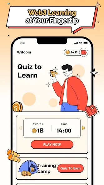 Скачать взломанную Witcoin: Web3 Play to Learn (Виткоин)  [МОД Все открыто] — последняя версия apk на Андроид screen 1