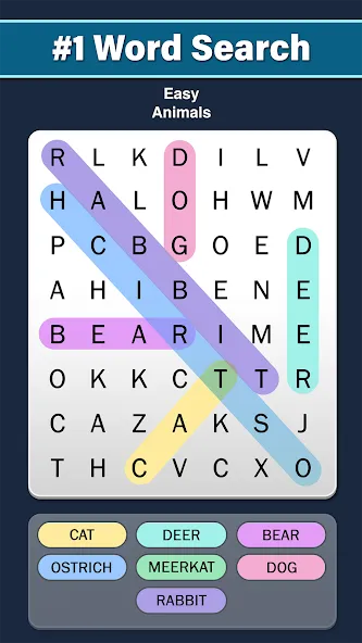 Взлом Word Search: Word Find (Ворд Срч)  [МОД Бесконечные монеты] — полная версия apk на Андроид screen 1