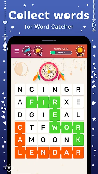 Взломанная Word Catcher: Word Search  [МОД Unlocked] — полная версия apk на Андроид screen 4