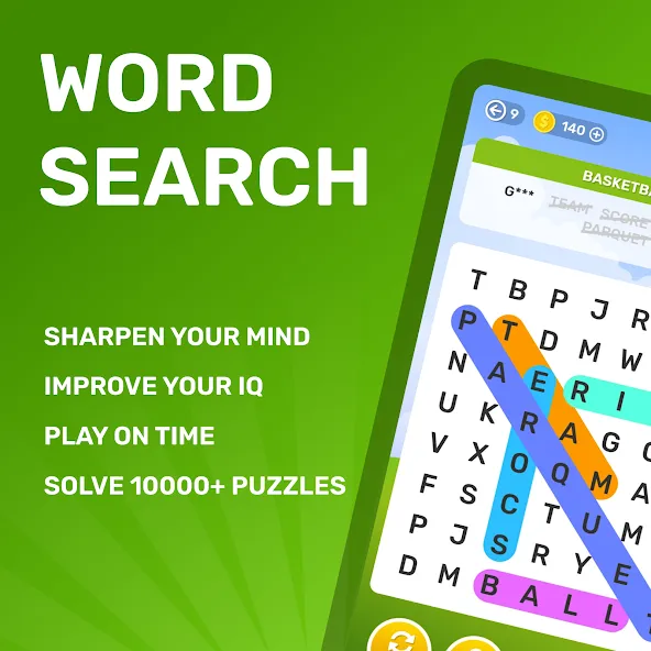 Взломанная Word Search Puzzle Game  [МОД Много монет] — последняя версия apk на Андроид screen 1