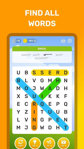 Взломанная Word Search Puzzle Game  [МОД Много монет] — последняя версия apk на Андроид screen 2