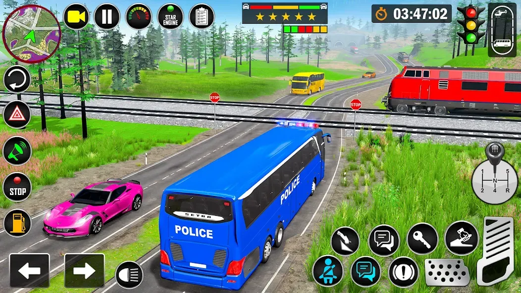 Скачать взлом City Bus Simulator Bus Game 3D (Полицейский автобус симулятор)  [МОД Меню] — последняя версия apk на Андроид screen 4