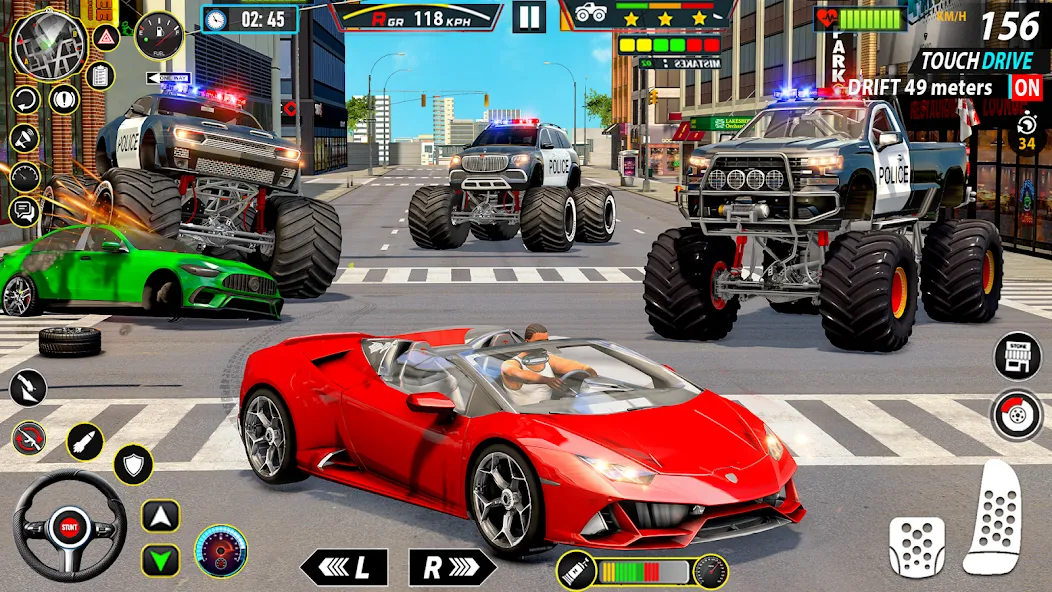 Скачать взлом Police Monster Truck Car Games  [МОД Много денег] — полная версия apk на Андроид screen 3