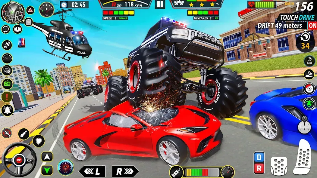 Скачать взлом Police Monster Truck Car Games  [МОД Много денег] — полная версия apk на Андроид screen 5