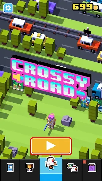 Скачать взломанную Crossy Road (Кросси Роуд)  [МОД Mega Pack] — полная версия apk на Андроид screen 1