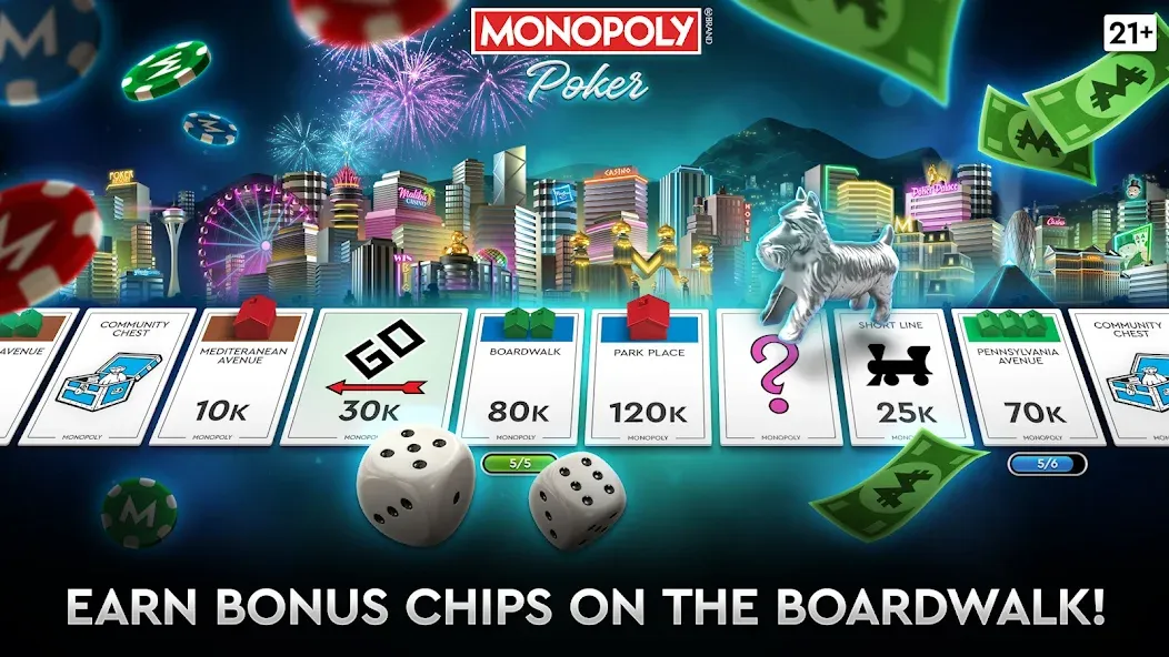 Скачать взлом MONOPOLY Poker — Texas Holdem (МОНОПОЛИЯ Покер)  [МОД Бесконечные деньги] — полная версия apk на Андроид screen 1