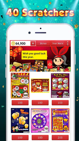 Скачать взломанную Lottery Scratch Off — Mahjong  [МОД Бесконечные монеты] — полная версия apk на Андроид screen 4