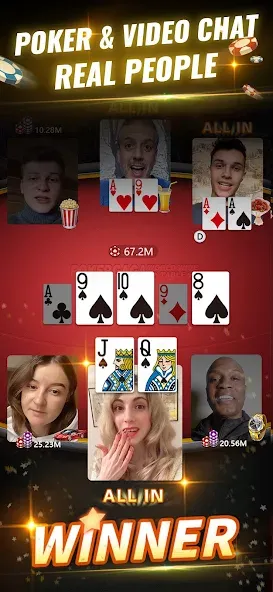 Скачать взломанную PokerGaga: Texas Holdem Live (ПокерГага)  [МОД Бесконечные деньги] — полная версия apk на Андроид screen 1