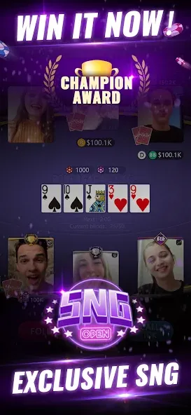 Скачать взломанную PokerGaga: Texas Holdem Live (ПокерГага)  [МОД Бесконечные деньги] — полная версия apk на Андроид screen 3